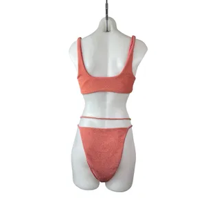 Lovers and Friends Kodoma Pink Textured V Wire 2 Piece Bikini Set Swimwear M/L thumbnail 4
