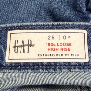Gap 90s Loose High Rise Jeans Womens 25 0R Medium Wash Blue Straight Leg Denim thumbnail 5