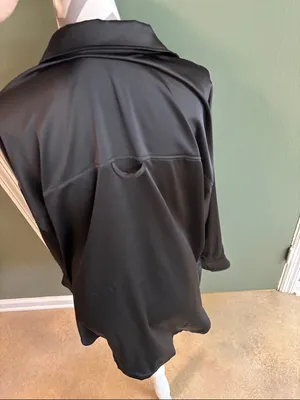 Zara Black Satin Button-Front Shirt thumbnail 3