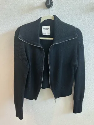 Abercrombie Double Zip Ribbed Cardigan thumbnail 2