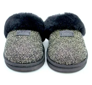 UGG Black and Gold Textured Slippers size 9 thumbnail 1