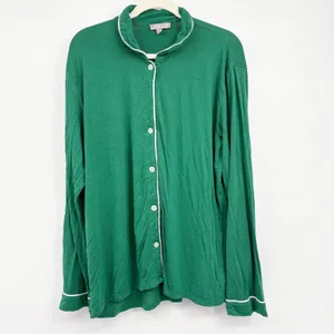J. Crew Womens Lyocell Soft Eco Dreamiest Green Long Sleeve Pajama Set Size XL thumbnail 5