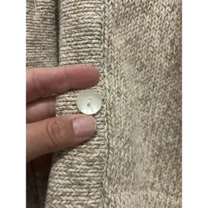 Liz Claiborne Button Cardigan Beige Sweater Medium Cotton Coastal Minimalist thumbnail 5