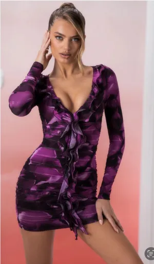 Oh Polly long sleeve mini dress thumbnail 1