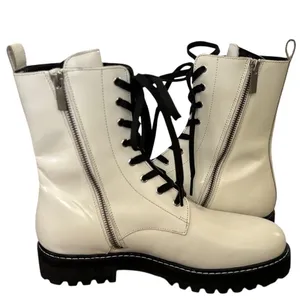 Thursday Boot Company Leather Combat Boots in Ecru‎ White Sz 10 Chunky Lug Sole thumbnail 10