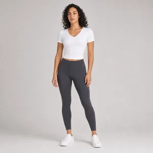 Lululemon Nulu Cropped Slim Yoga Short Sleeve Top White Size 2‎ thumbnail 3