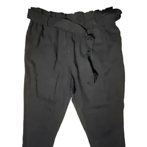 Active USA Black Paperbag Waist‎ High Rise Tapered Leg Tie Belt Pants Medium thumbnail 5
