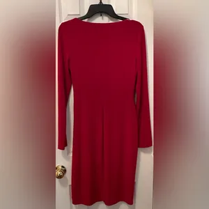 LAUREN Ralph Lauren Red Midi Stretch Dress thumbnail 2