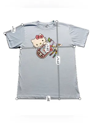Hello Kitty Sanrio T Shirt Adult Medium Blue Y2K Cell Phone Graphic Tee 2025 thumbnail 4