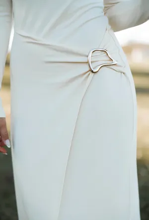 Nude Maxi Dress White thumbnail 4