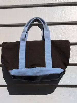 NWT GAP Brown Canvas Mini Tote | Gap Zipper Top Mini Canvas Tote thumbnail 2