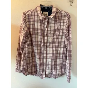 Jachs Girlfriend Purple Plaid Button Down Shirt Long Sleeve Rayon Blend Top thumbnail 4