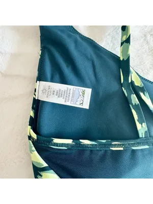 NWT Aerie Offline Goals Sports Bra Deep Forest Green Animal Print - M thumbnail 4