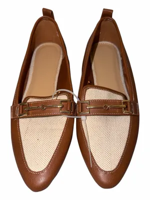 H&M Brown and Cream Leather-Trim Slip-On thumbnail 1