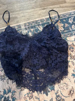 Aerie Navy Lace Bralette Cami thumbnail 4