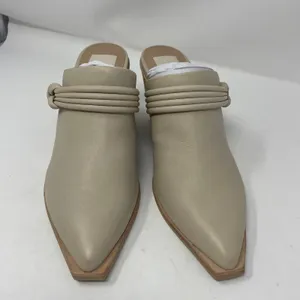 NEW Dolce Vita Sita Mules 9 Sand Nubuck Pointed Toe Block Heel Leather Slip On thumbnail 4