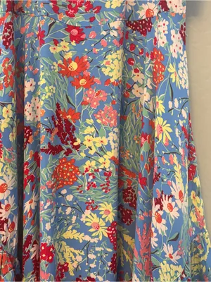 Abel the Label ATL anthropologie blue candy ruffle midi dress small NEW thumbnail 13