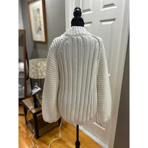 Free People White Chunky Knit Sweater XL thumbnail 7
