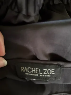 Rachel Zoe Pleated Satin Maxi Slip Dress Black L Scoop Neck Summer Goth Witchy thumbnail 5