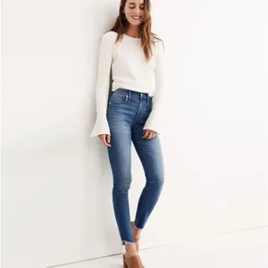 MADEWELL | Women's‎ 10" Chewed Tulip-Hem High-Rise Skinny Jeans, Size 24 thumbnail 2
