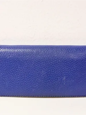 Marc Jacobs Gotham Pebbled Leather Wallet in Blue thumbnail 5