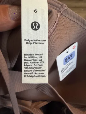 Lululemon Like A Cloud Longline Bra *Ribbed D/DD Ashen Rose Size 6 NWT thumbnail 5