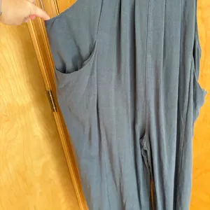 Annie Wear LA Women's Jumpsuit Casual Tie Strap Gray Plax Viscose‎ Blend Size L thumbnail 2