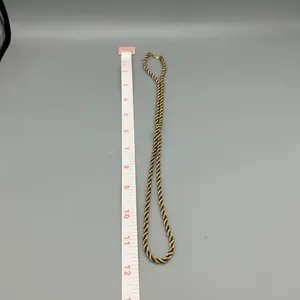 Heavy Gold Tone Rope Chain Necklace 24.5g 22-24” Unisex thumbnail 3