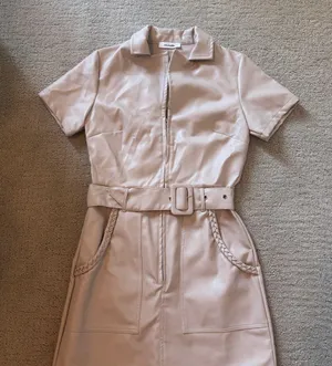 Triple Threads Cream Belted Mini Dress White thumbnail 4