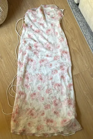 Floral Maxi Dress with Pink Roses thumbnail 1