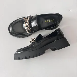 Guess Women's Hillford Shiny Black Faux Leather Platform Chunky Loafers Sz 7.5 thumbnail 10