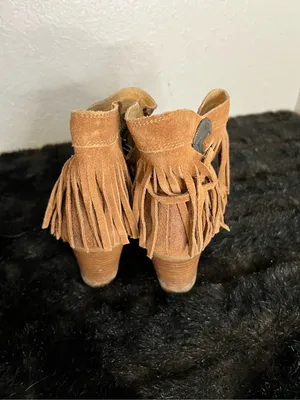 Womens Ariat Unbridled Rust Suede Fringe Ankle Boots Boho Sz. 8.5 thumbnail 6