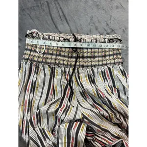 Maeve Anthropologie Wide Leg Pants Womens Multicolor Smocked Ikat Print Medium thumbnail 7