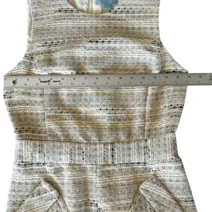 CeCe Cynthia Steffe Metallic Tweed Dress White Sz 2 thumbnail 13