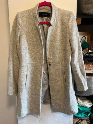 Zara Women's Gray Peacoat thumbnail 1