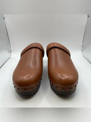 NWOB Madewell The Cecily Clog in Oiled Leather MSRP $168 size 7.5 brown thumbnail 4