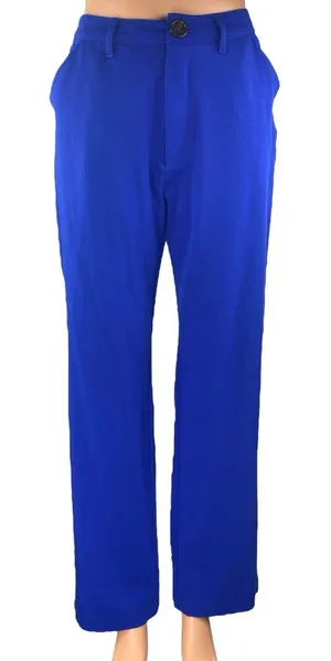 WeWoreWhat Danielle Bernstein Blue Widet Leg High Waisted Trousers Dress Pants 2 thumbnail 1