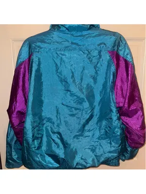 Blue and purple vintage 80s windbreaker jacket #retro thumbnail 2