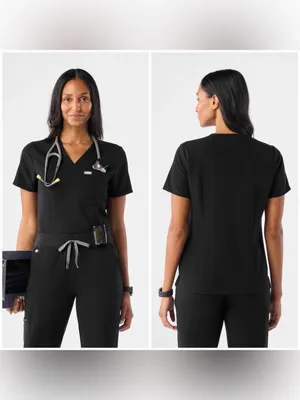 Figs Catarina Black Scrub Women Top (Size XXL) thumbnail 2