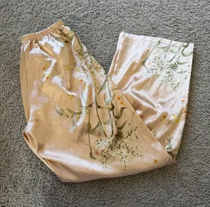 Blush Pink Floral Pajama Bottoms Size Large thumbnail 1