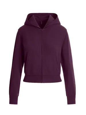 NWT Skims Cotton Jersey zip up hoodie in color currant women size large Sold Out thumbnail 1