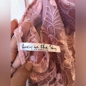 Lucy in the Light Pink Crochet Mini Dress Size S thumbnail 5