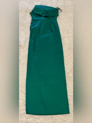 NEW Donna Karan New York Ruched Strapless Lawn Lwn emerald Green Gown Sz 4 thumbnail 8