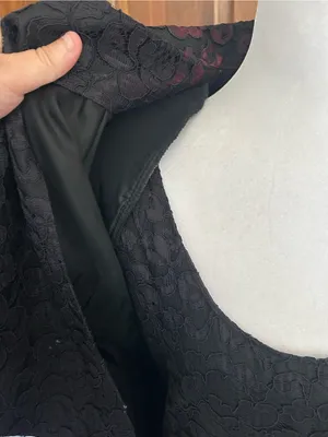 Vtg Le Crillon‎ Black Red Lace 2 Piece Dress Blazer Suit Set Size 10 Wedding thumbnail 7