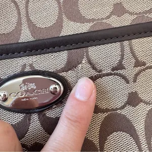 Coach Brown Tan Signature Canvas Crossbody Bag Handbag Purse Leather Trim thumbnail 4
