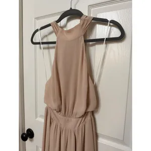 Reformation High Halter Neck‎ Open Back Maxi Dress Blush Nude Formal Gown thumbnail 6