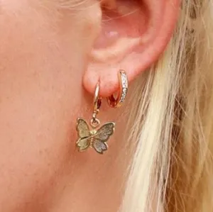 Free People 14k Gold Butterfly Earrings thumbnail 4
