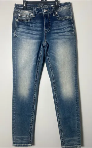 Miss Me Jeans Women's Size 30 Hailey Skinny Jeans Embellished Embroidered Bling thumbnail 1