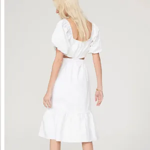 Louna White Prairie Midi Dress XL Cottagecore Cotton Cutout Vacation Party $355 thumbnail 3