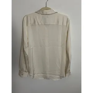 Ann Taylor Cream Rhinestone Blouse NWT size MP thumbnail 5